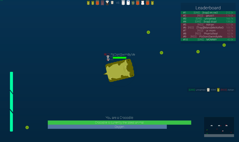Me, as a crocodile, in the top ten on the leaderboard. Learn not to swim by me and you too, may live a long and happy life.
